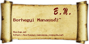 Borhegyi Manassé névjegykártya